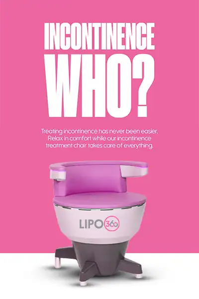 LIPO360 EMS Chair Can Help with Urinary Incontinence 2 Image of a urinary incontinence treatment seat Knutsford