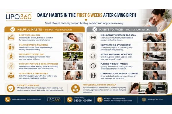 What to Do (and Avoid) in the First 6 Weeks After Giving Birth To Avoid Diastasis Recti 3 First 6 Weeks After Giving Birth To Avoid Diastasis Recti Knutsford : Daily Habits in the First 6 Weeks After Giving Birth